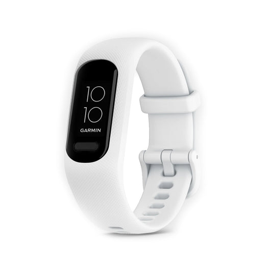Garmin vivosmart 5 Fitness Tracker, Black Case with White Silicone Band, Small/Medium