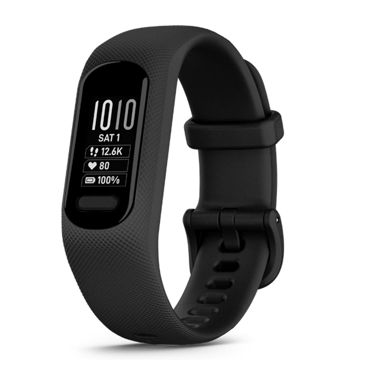Garmin vivosmart 5 Fitness Tracker, Black Case with Black Silicone Band, Large