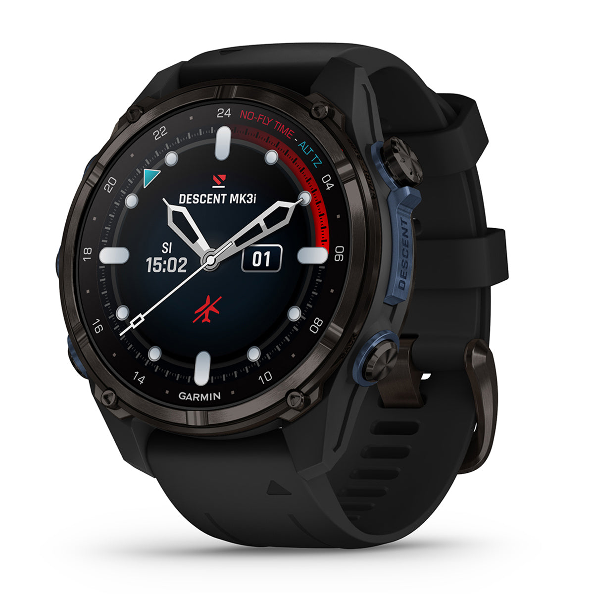 Garmin Descent Mk3i Dive GPS Smart Watch 43mm Black Silicone Band Carbon Gray