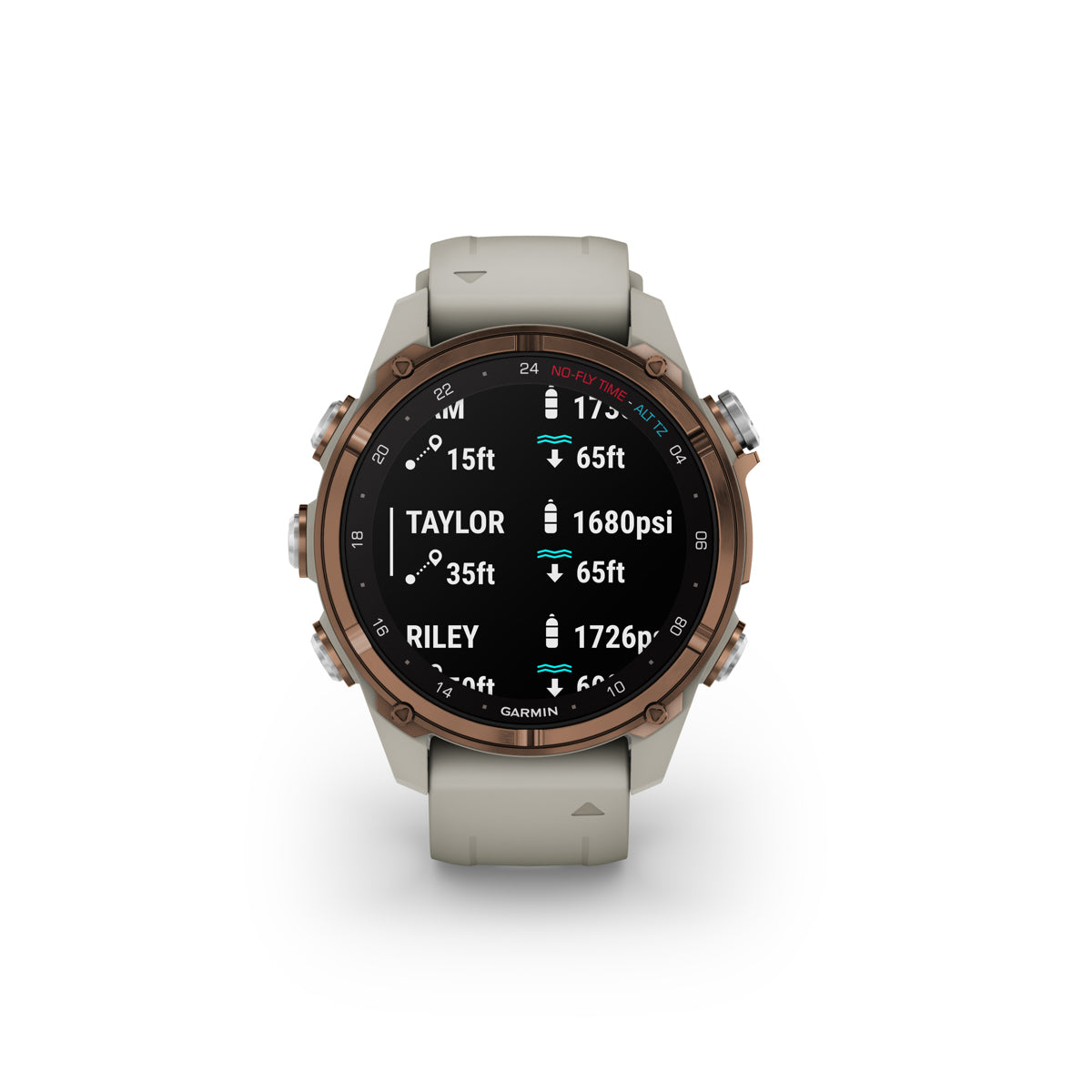 Garmin Descent Mk3i Dive GPS Smart Watch 43mm French Gray Silicone Band Bronze