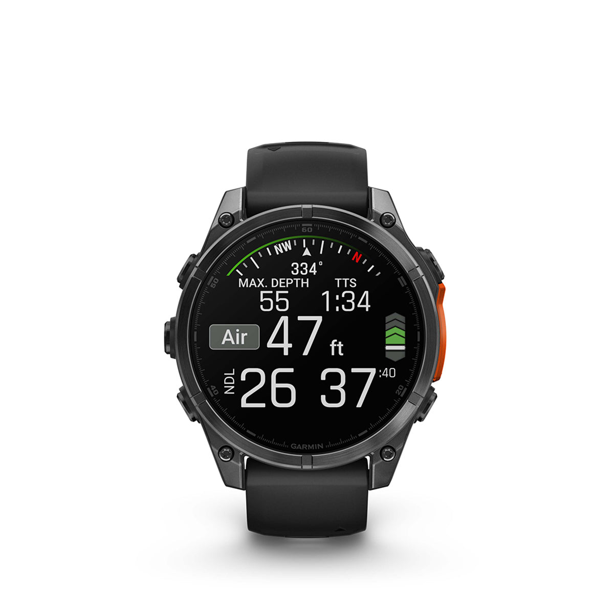 Garmin fenix 8 47mm AMOLED GPS Smartwatch, Slate Gray with Black Silicone Band