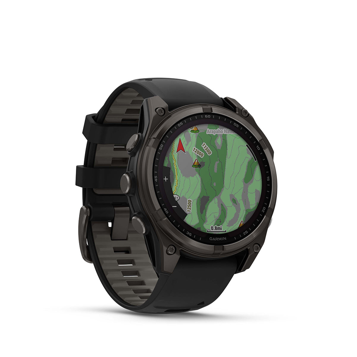 Garmin fenix 8 Solar Sapphire 47mm GPS Smartwatch, Carbon Gray DLC Titanium w/Black/Pebble Gray Silicone Band