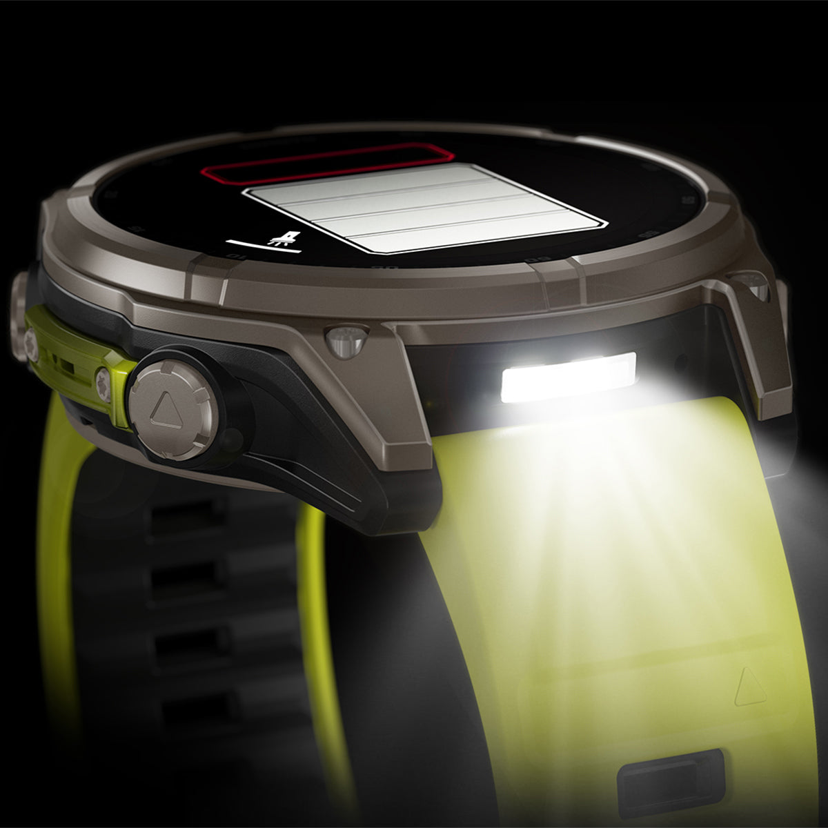 Garmin fenix 8 Solar Sapphire 47mm GPS Smartwatch, Titanium with Amp Yellow/Graphite Silicone Band