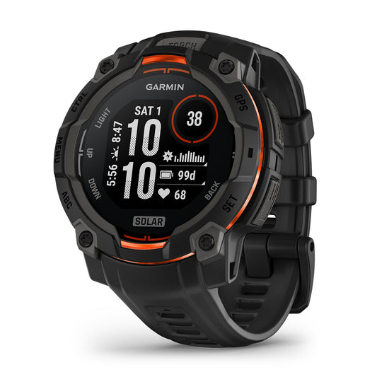 Garmin Instinct 3 45mm Solar GPS Smartwatch with Silicone Band Black