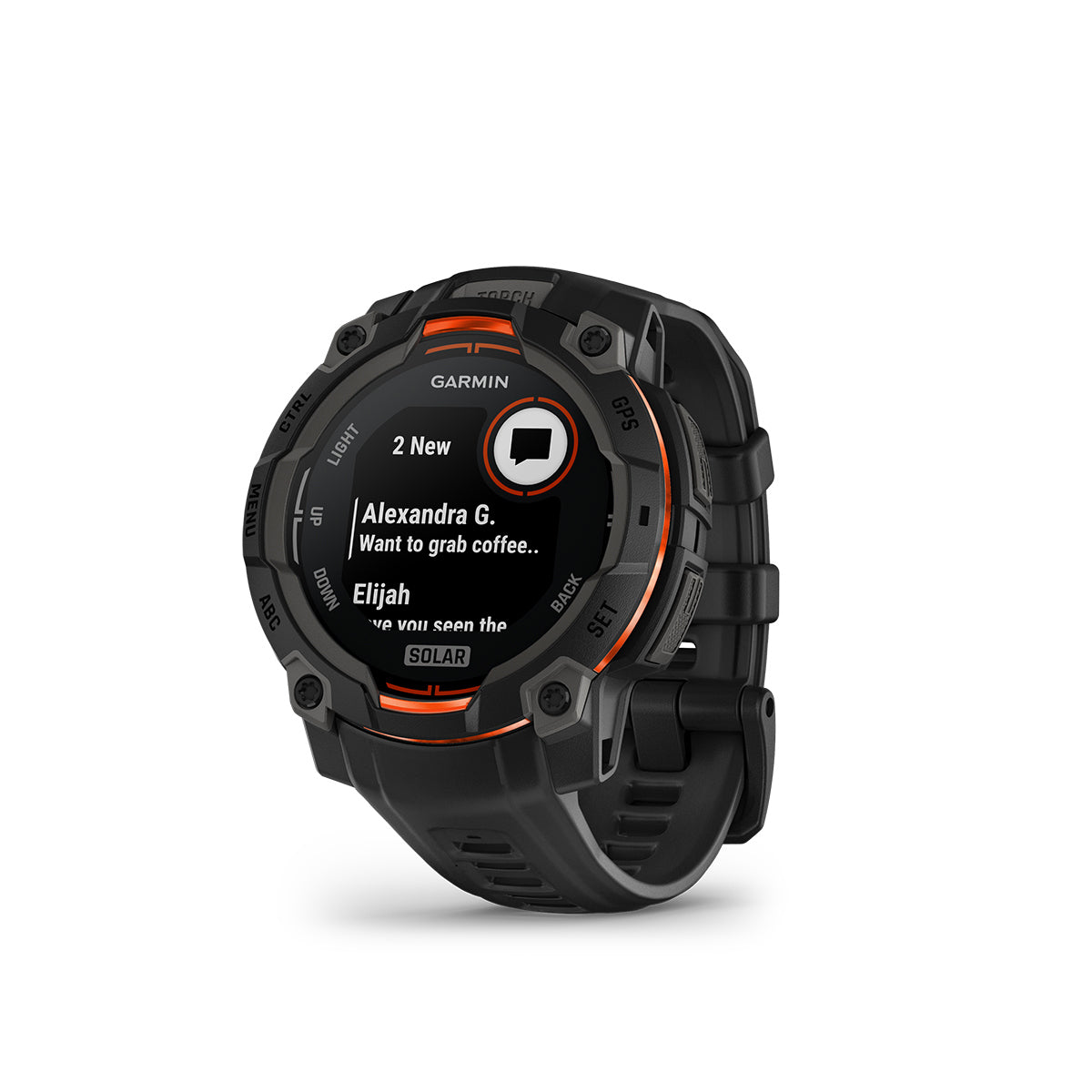 Garmin Instinct 3 45mm Solar GPS Smartwatch with Silicone Band Black