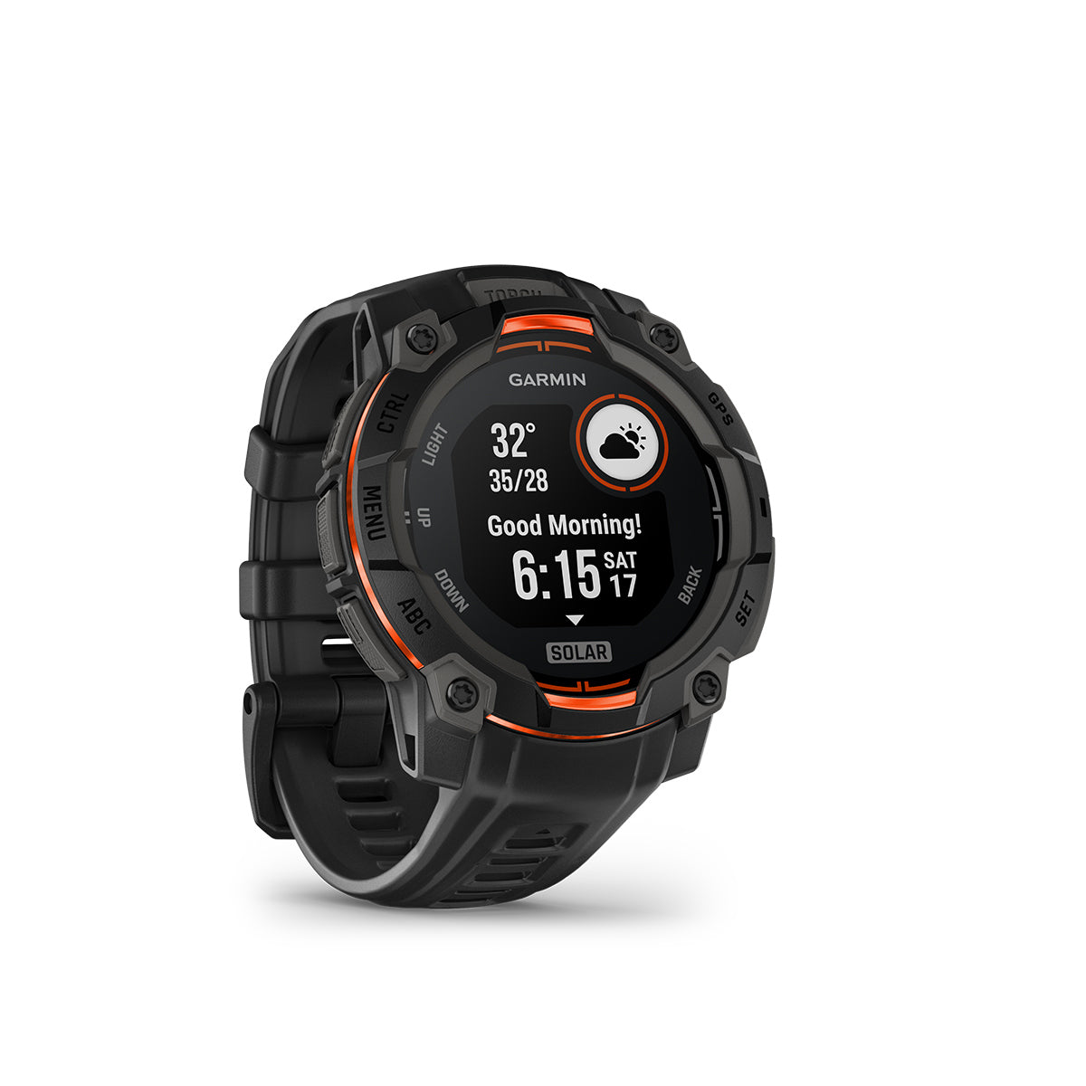Garmin Instinct 3 45mm Solar GPS Smartwatch with Silicone Band Black