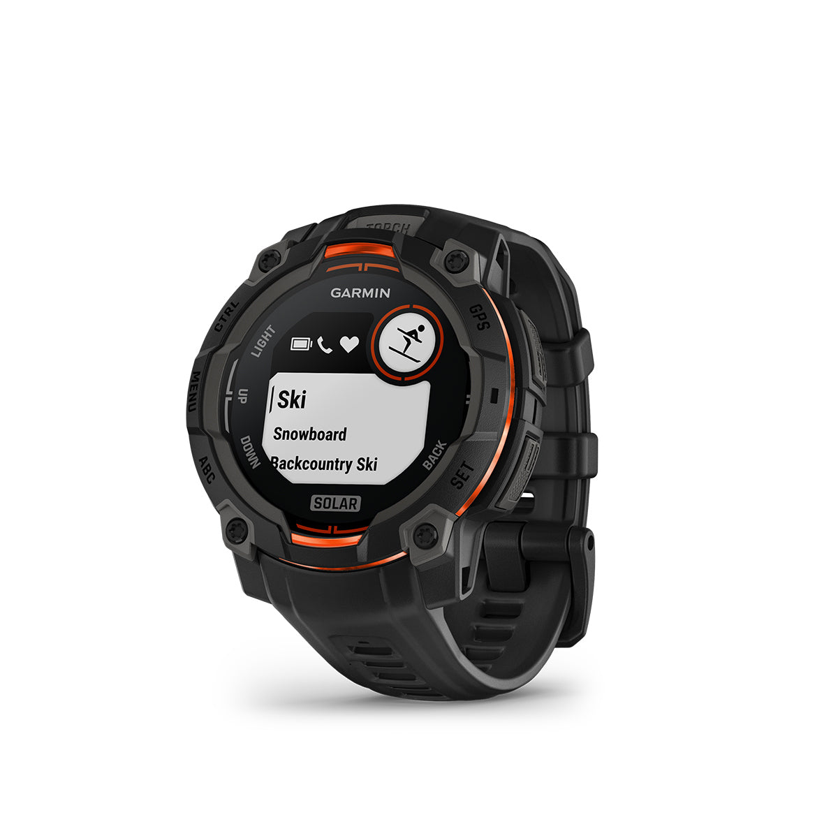 Garmin Instinct 3 45mm Solar GPS Smartwatch with Silicone Band Black