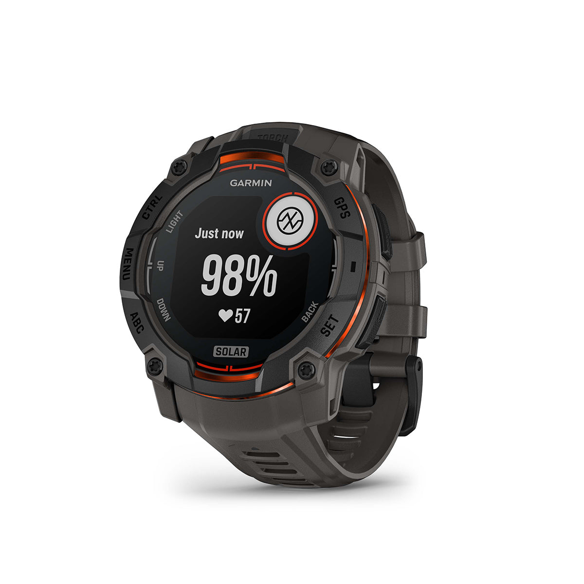 Garmin Instinct 3 50mm Solar GPS Smartwatch, Black with Charcoal Silicone Band