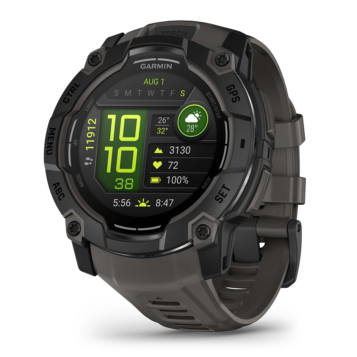 Garmin Instinct 3 50mm AMOLED GPS Smartwatch with Silicone Band Black/Charcoal