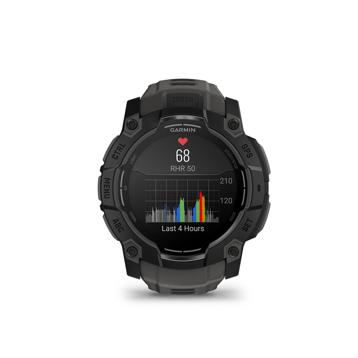 Garmin Instinct 3 50mm AMOLED GPS Smartwatch with Silicone Band Black/Charcoal