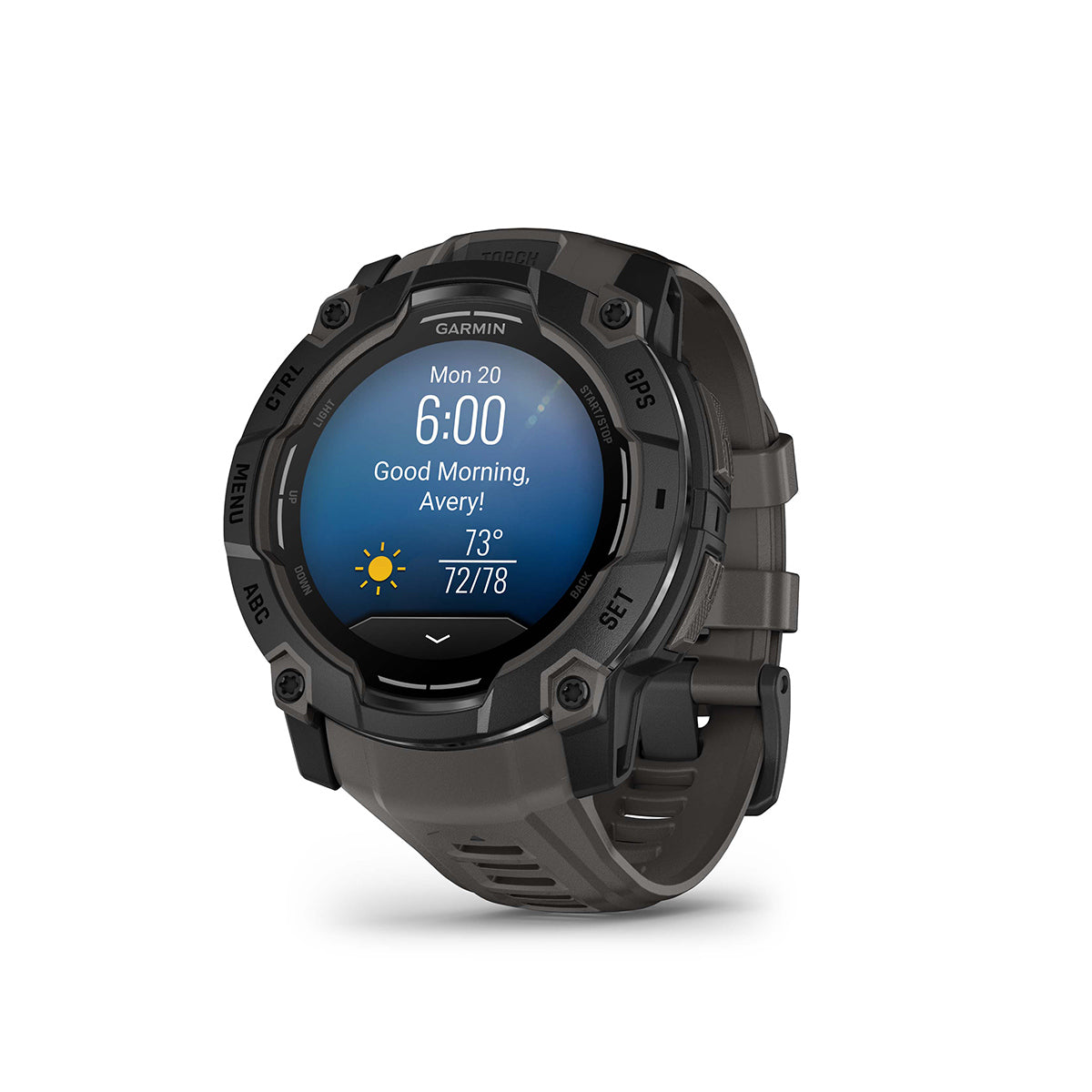 Garmin Instinct 3 50mm AMOLED GPS Smartwatch with Silicone Band Black/Charcoal