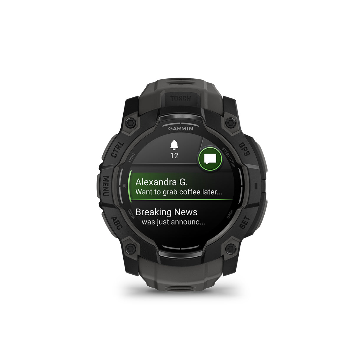 Garmin Instinct 3 50mm AMOLED GPS Smartwatch with Silicone Band Black/Charcoal