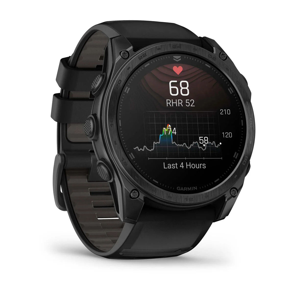 Garmin tactix 8 51mm AMOLED Tactical GPS Smartwatch with Applied Ballistics and Black Silicone Band