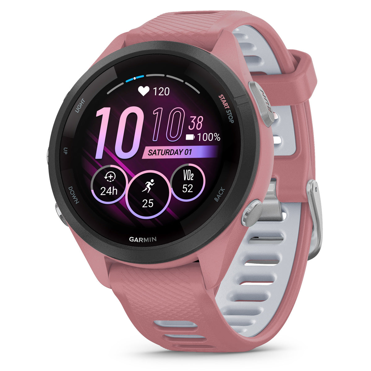 Garmin Forerunner 265S Multisport GPS Smartwatch, Light Pink/Whiteston ...
