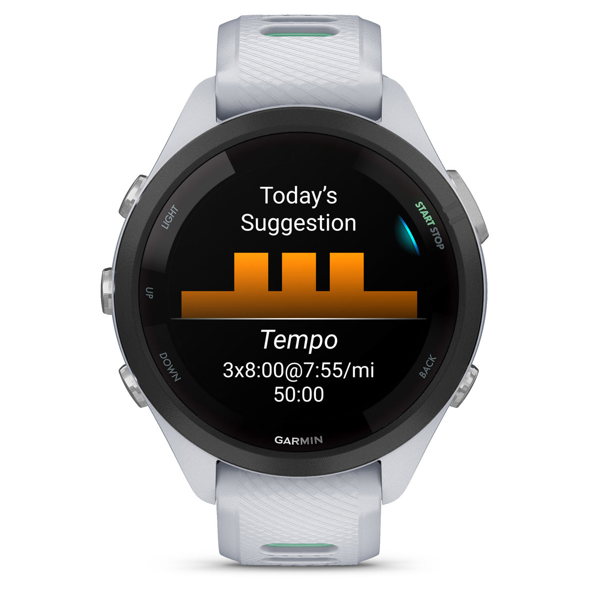 Garmin Forerunner 265S Multisport GPS Smartwatch, Whitestone/Neo Tropic
