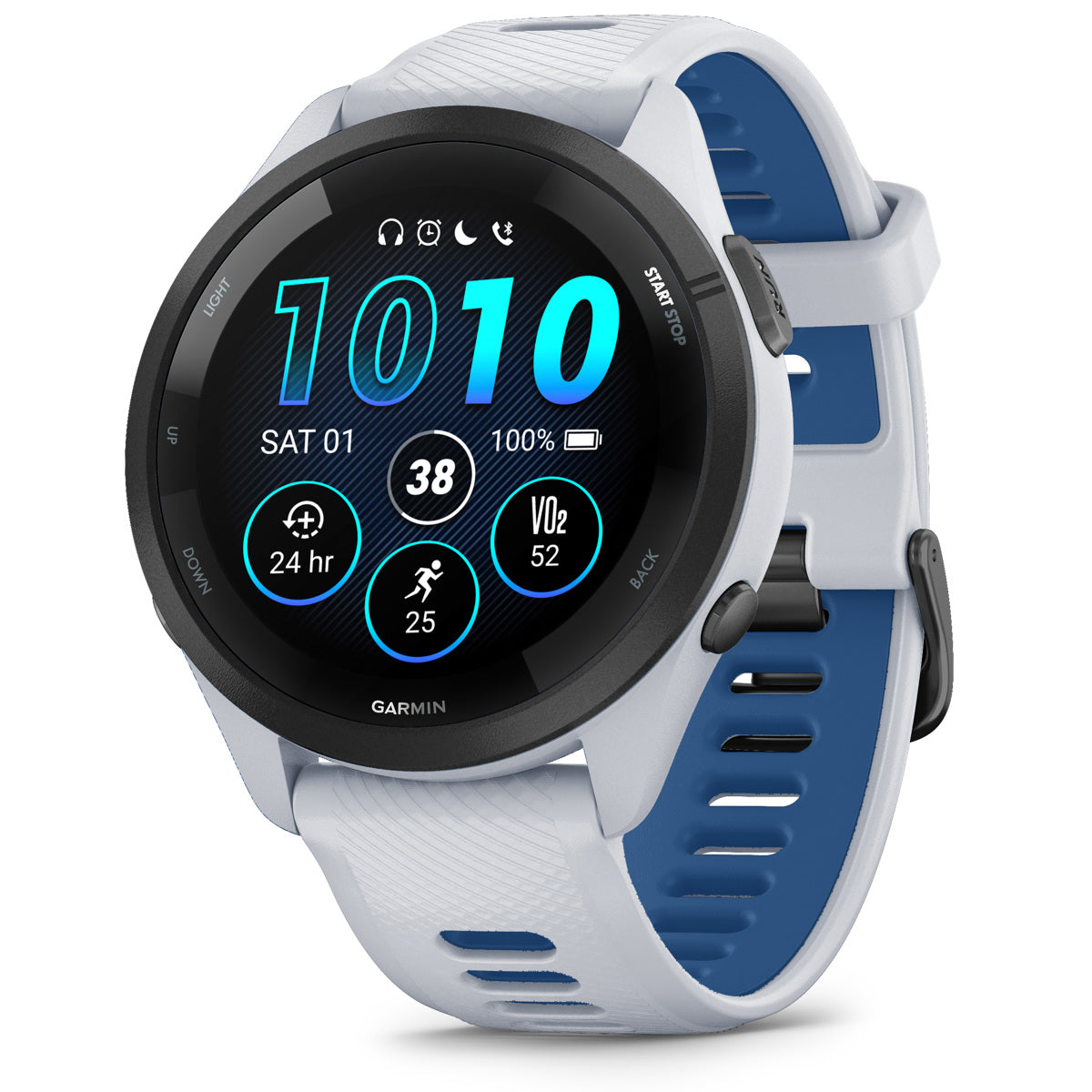 Garmin Forerunner 265 Multisport GPS Smartwatch, Whitestone/Tidal Blue