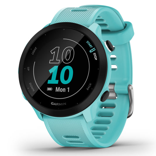 Garmin Forerunner 55 GPS Smartwatch, Aqua