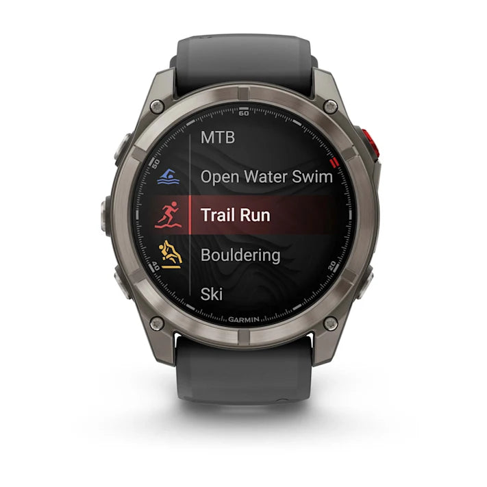 Garmin fēnix 8 Pro, 51mm, AMOLED Display, Premium Connected Multisport GPS Smartwatch, inReach® Technology, Sapphire, Titanium with Graphite/Black Silicone Band