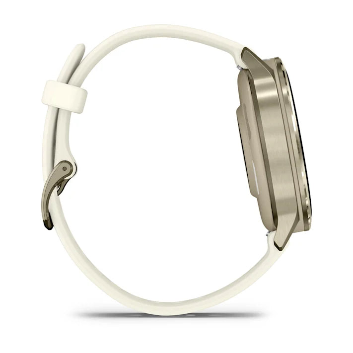 Garmin Venu 4, 41mm, Advanced Health and Fitness GPS Smartwatch, Bright and Colorful Display, Built-in Flashlight, 10 Days of Battery Life, Lunar Gold with Bone Silicone Band