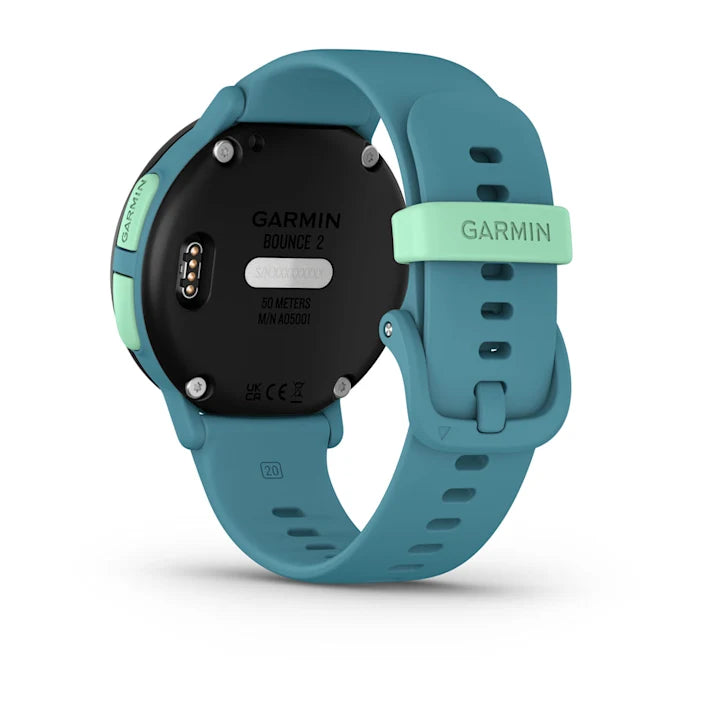 Garmin Bounce 2, Kids Smartwatch with Calling, Messaging and Location Tracking Features, Turquoise