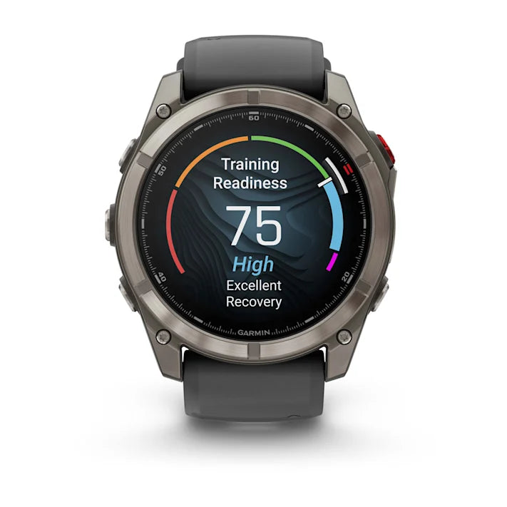 Garmin fēnix 8 Pro, 51mm, AMOLED Display, Premium Connected Multisport GPS Smartwatch, inReach® Technology, Sapphire, Titanium with Graphite/Black Silicone Band