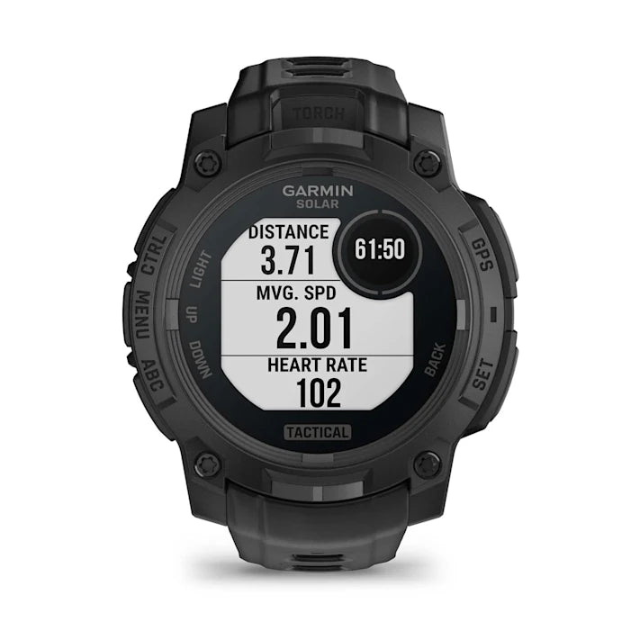 Garmin Instinct 3 Tactical Edition, 45mm, Solar Charged Display, Rugged Outdoor GPS Smartwatch